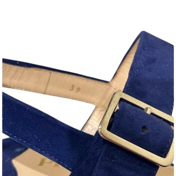 Prada NAVY Suede Platform Sandals NEW with COA - Picture 12 of 17
